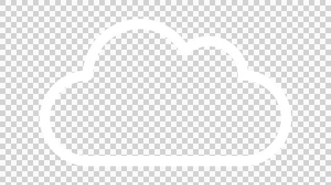 Simple cloud line drawing illustration (white line) イラスト素材