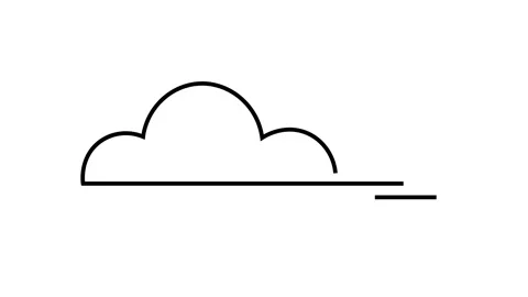 Simple cloud line icon representing cloud computing, data storage, or weather Stock Footage 304967206