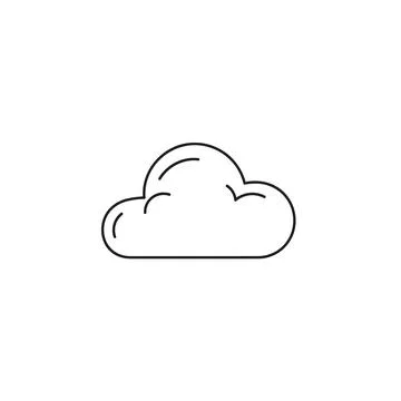 Simple cloud outline icon on white background Stock Illustration