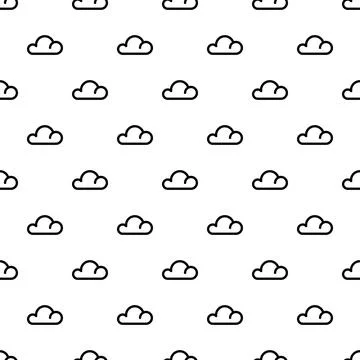 Simple cloud pattern creating minimal seamless background texture Stock Illustration