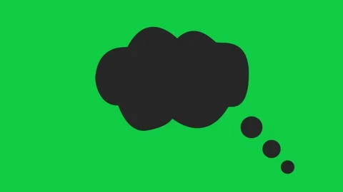 Simple cloud shaped speech balloon on green screen background. copy Space-Simple Video stock 311156300