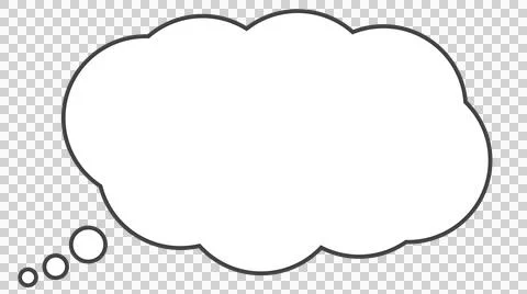 Simple cloud shaped speech balloon on transparent background Illustration