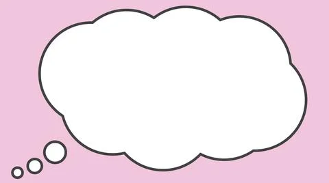 Simple cloud shaped speech balloon on light pink background Stock Illustration