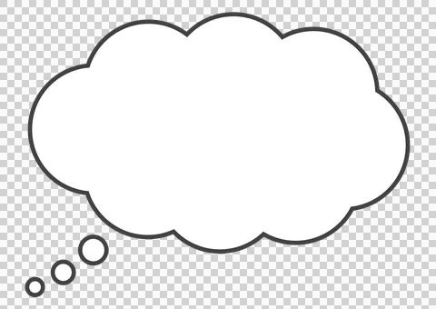 Simple cloud shaped speech balloon on transparent background Stock Illustration