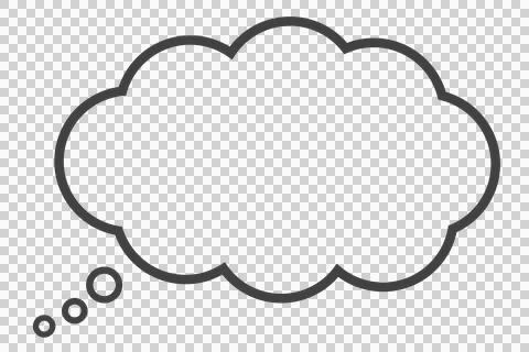 Simple cloud shaped speech balloon on transparent background Stock Illustration