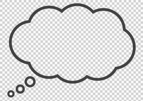 Simple cloud shaped speech balloon on transparent background Stock Illustration