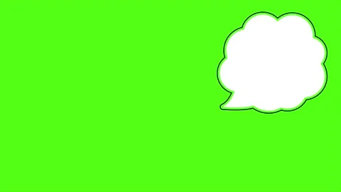 Simple cloud shaped speech bubble with chromakey background Stock Footage 297544781