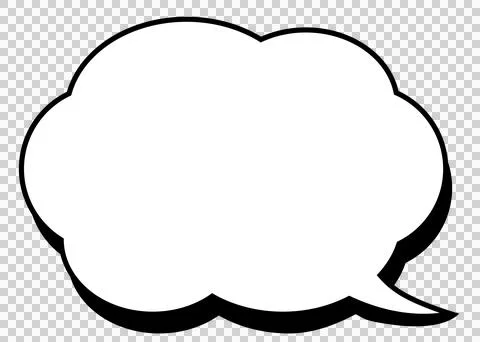 A simple cloud shaped speech bubble with a shadow Stock Illustration