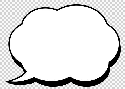 A simple cloud shaped speech bubble with a shadow Stock Illustration
