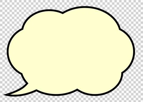 Simple cloud-shaped yellow speech balloon Stock Illustration