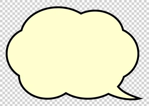 Simple cloud-shaped yellow speech balloon Illustrazione stock