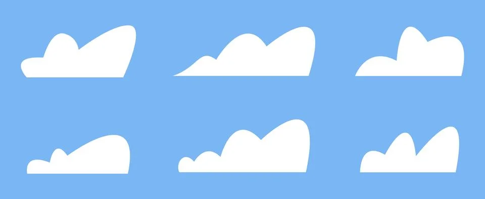 Simple cloud shapes for illustration, web and print template Stock Illustration