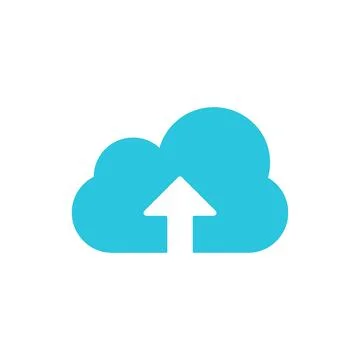 Simple cloud storage icon. Isolated on white background. Blue icon set. Stock Illustration