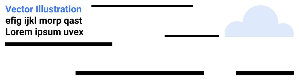 Simple Cloud with Text Elements and Highlighted Lines for Modern Design Illustrazione stock