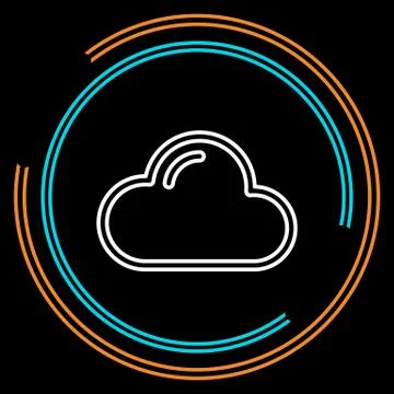 Simple Cloud Thin Line Vector Icon Illustrazione stock