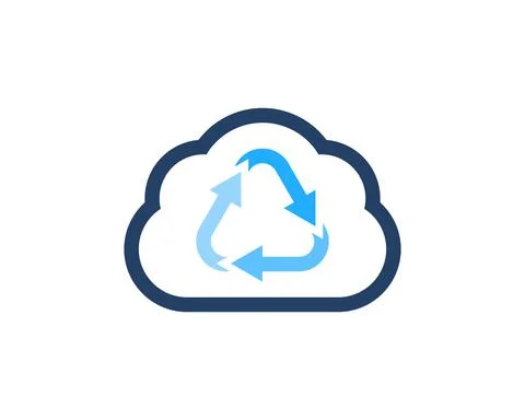 Simple cloud with triangle arrow inside Illustrazione stock