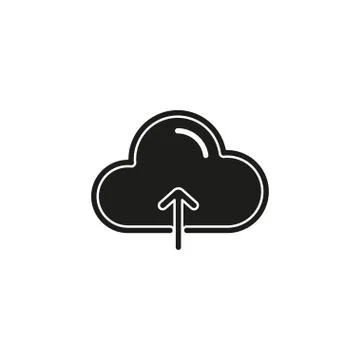 Simple Cloud Upload Vector Icon Stock Illustration
