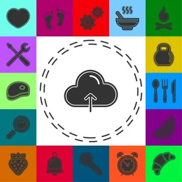 Simple Cloud Upload Vector Icon Stock Illustration