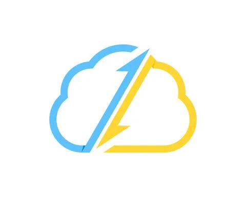 Simple cloud with upside down arrow inside Illustrazione stock