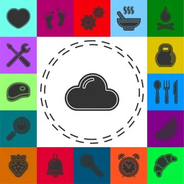 Simple Cloud Vector Icon 스톡 일러스트