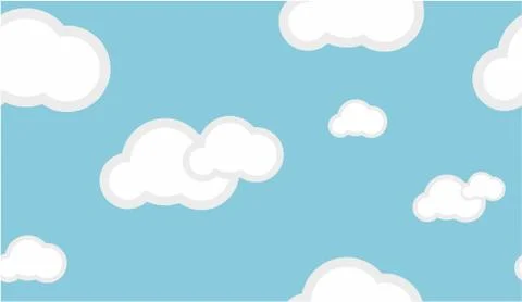 Simple Cloudy Sky Seamless Vector Pattern or Seamless Vector Background Illustrazione stock