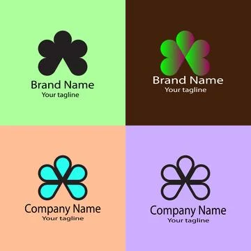 Simple clover symbol logo design Illustrazione stock