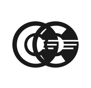 Simple CO initials for fm radio vector logo and icon Stock Illustration