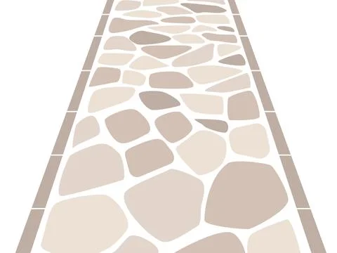 Simple cobblestone road. Image of a Western-style road using beige stones. Stock Illustration