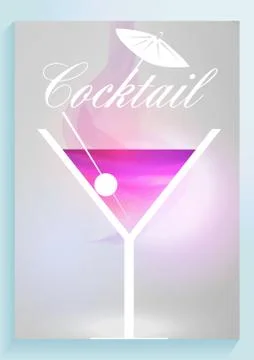 Simple Cocktail Poster Design - Vector Illustration Stock Illustration