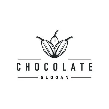 Simple cocoa bean logo plant design symbol retro vintage concept of cocoa g.. Stock Illustration