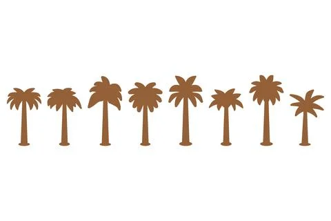 Simple coconut tree design set Stock Illustration
