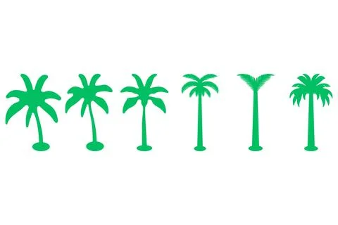 Simple coconut tree icon set Stock Illustration