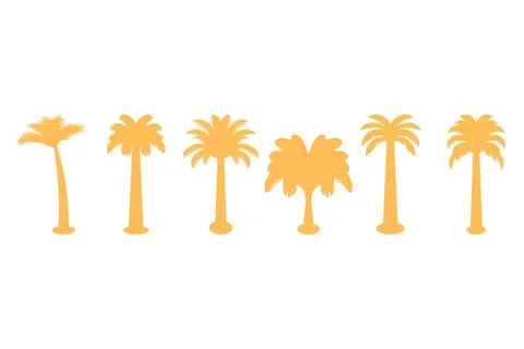 Simple coconut tree icon set Stock Illustration