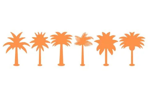 Simple coconut tree icon set Stock Illustration