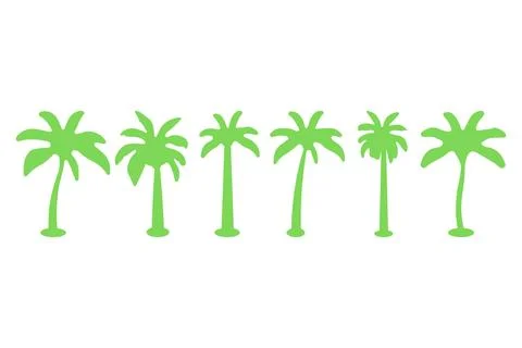 Simple coconut tree icon set Stock Illustration