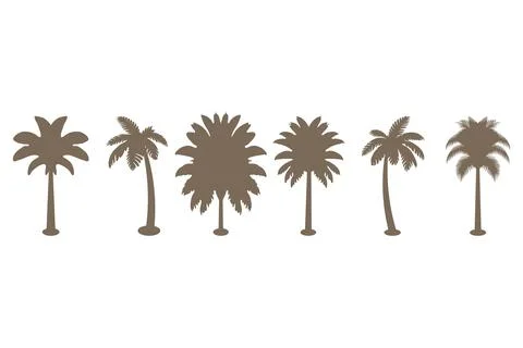 Simple coconut tree icon set Stock Illustration