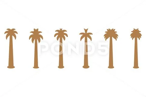 Simple coconut tree icon set Illustration