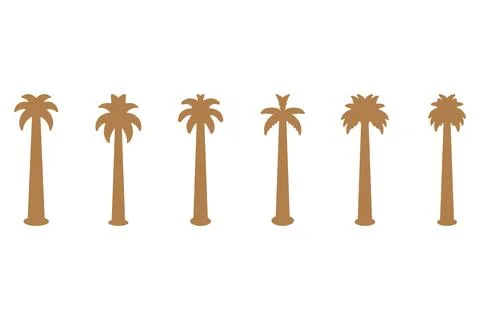 Simple coconut tree icon set Stock Illustration