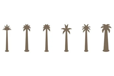 Simple coconut tree icon set Stock Illustration