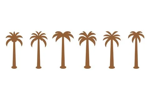 Simple coconut tree icon set Stock Illustration