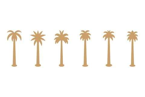 Simple coconut tree icon set Stock Illustration