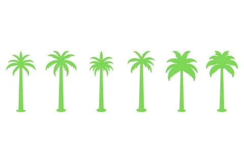 Simple coconut tree icon set Stock Illustration