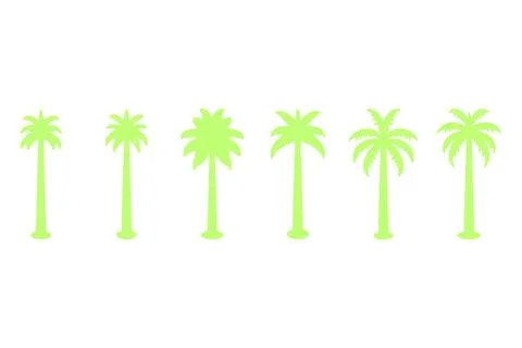 Simple coconut tree icon set Stock Illustration