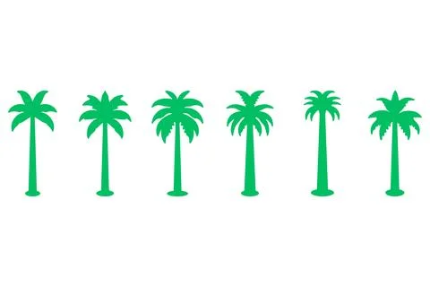 Simple coconut tree icon set Stock Illustration