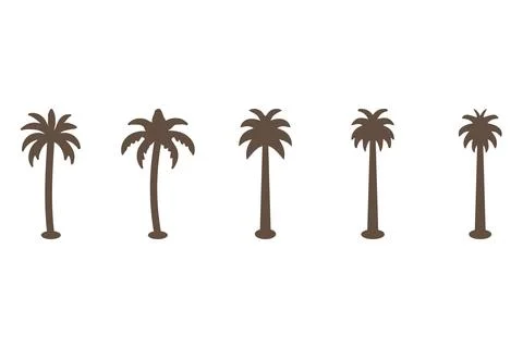Simple coconut tree icon set Stock Illustration