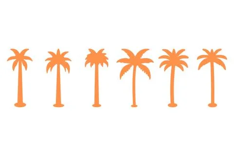 Simple coconut tree icon set Stock Illustration