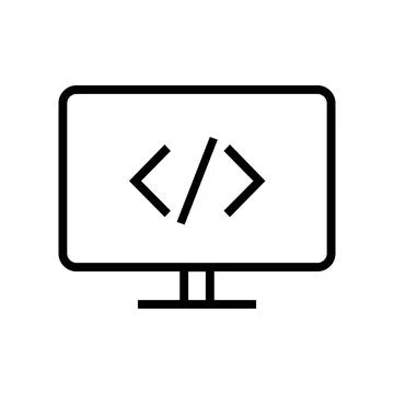 Simple code mark and computer icon. Vector. Stockillustratie