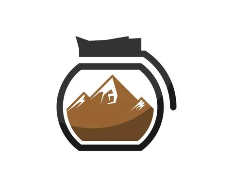 Simple coffee pot with brown mountain inside Stock-Illustration