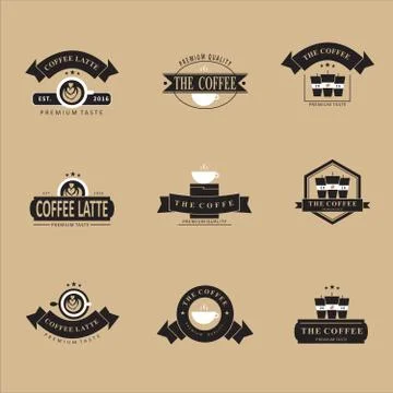 Simple Coffee Shop Logo Stock Illustration