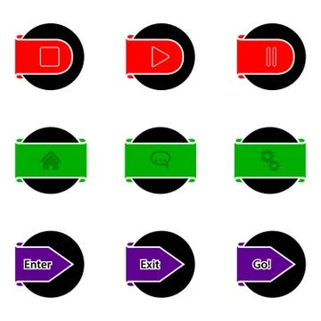 Simple color button design Stock Illustration